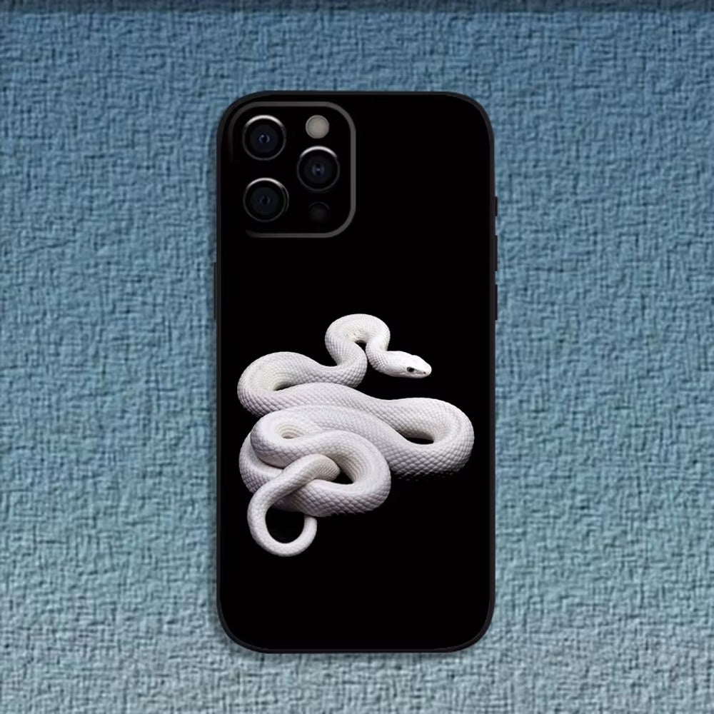 Luxury Apple iPhone Case, MagSafe Compatible, Camera Lens and Screen Protection, Ultra Thin, Shockproof, Magnetic, Full All Around Protection, Snake Pattern Soft Cover