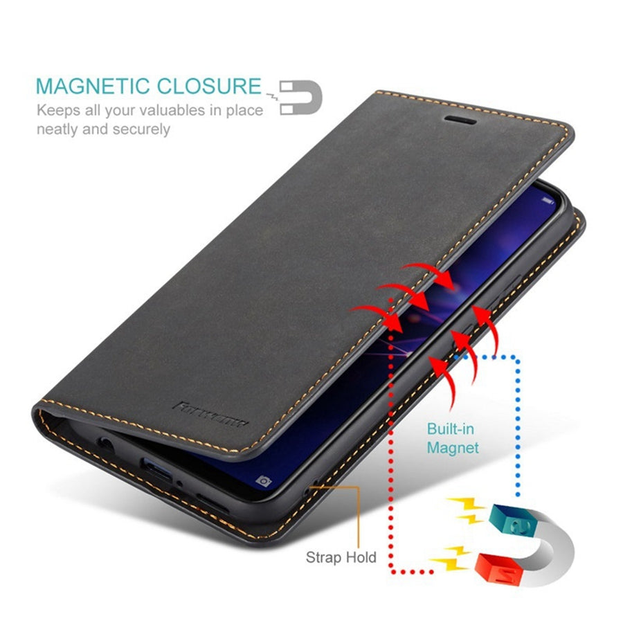 Thin Suede Leather Wallet iPhone Case – Flip Cover with Strong Magnet, Card Holder, and Premium Protection for iPhone Models