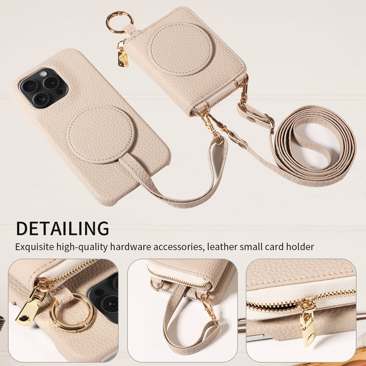 Premium High-Quality Magnetic Wallet iPhone Case – Detachable Design, Lashing Functionality, Stylish & Durable Protection