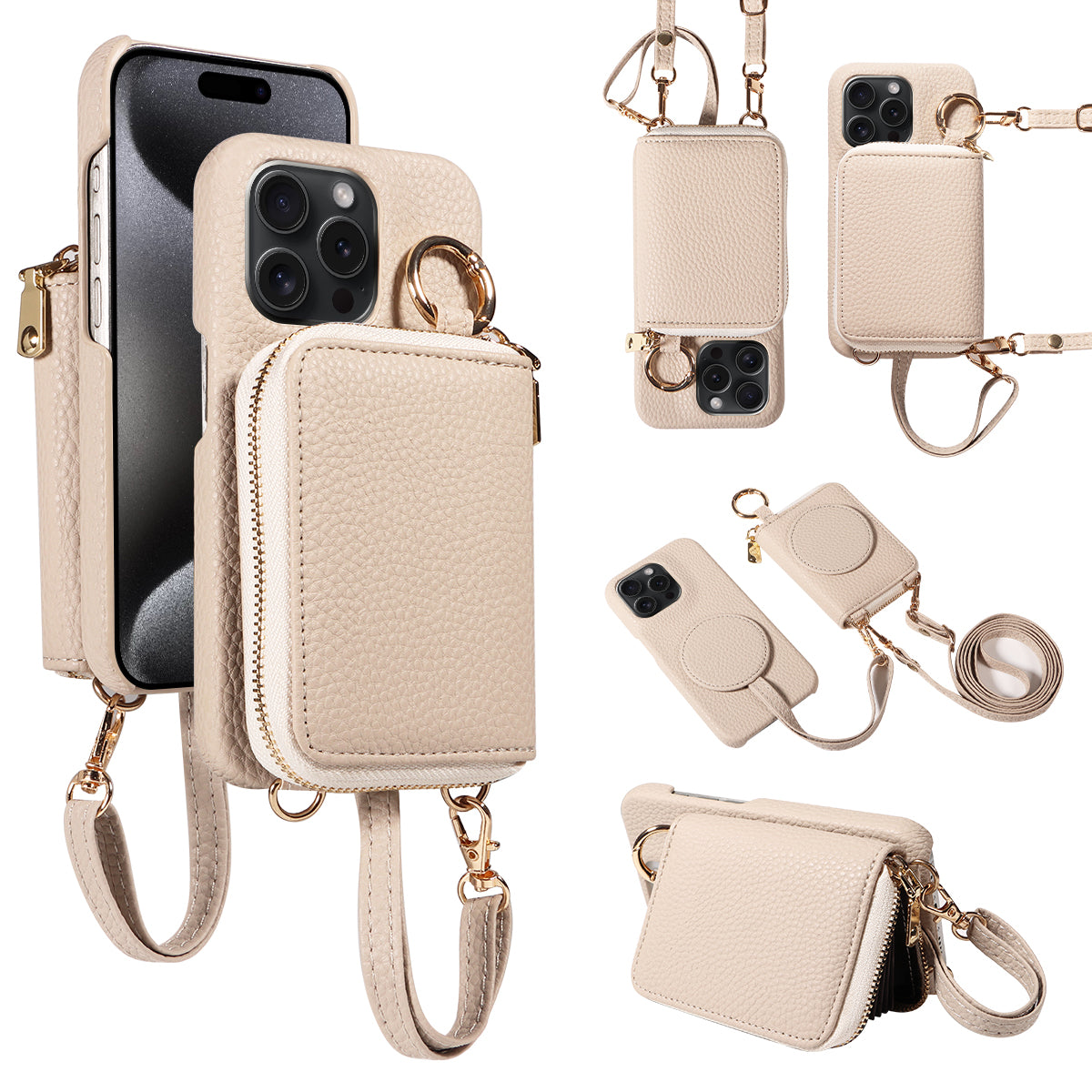 Premium High-Quality Magnetic Wallet iPhone Case – Detachable Design, Lashing Functionality, Stylish & Durable Protection