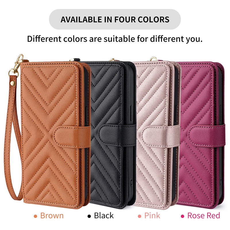 Luxury Crossbody Wallet iPhone Case – Fashion Shoulder Strap, Magnetic Closure, Card Holder and Premium Protection for iPhone