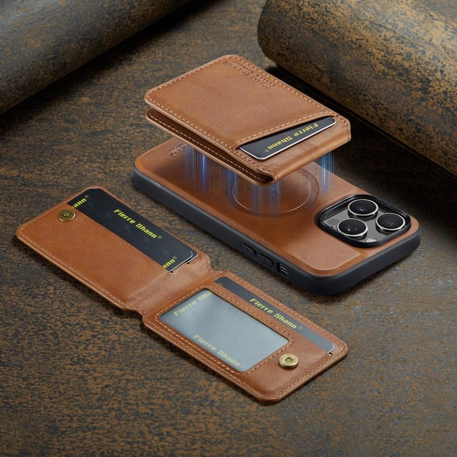 Luxury 2-in-1 Detachable Wallet iPhone Case – Magnetic Card Holder, MagSafe Compatible, Shockproof Protection, Premium Leather Cover for iPhone Models
