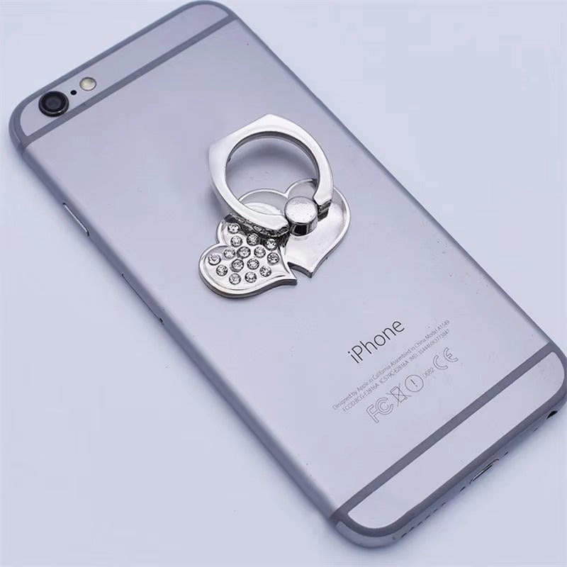 Luxury, Diamond Shiny Gems, Metal Phone Ring Holder – Rotatable, 360° Grip Stand Mount for Apple iPhone
