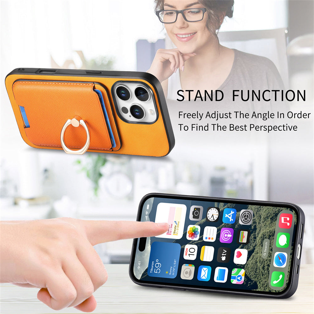 Luxury Detachable Magnetic Wallet iPhone Case – Card Holder, Ring Stand, Shockproof Protection for Secure and Convenient Use