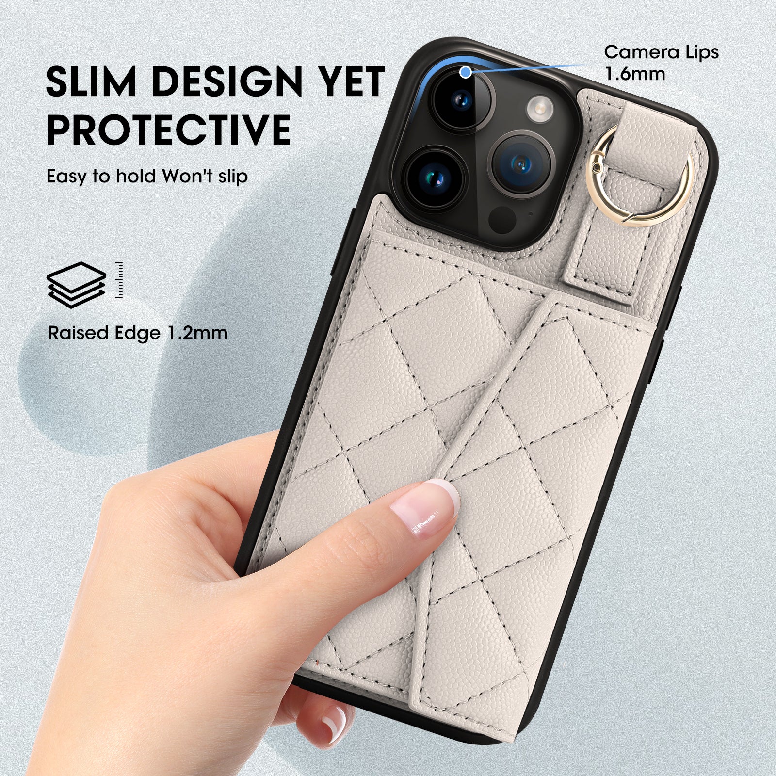 Luxury Crossbody Wallet iPhone Case – Cute Flip Leather Cover, Card Holder, Necklace Strap, Kickstand, Protection for iPhone