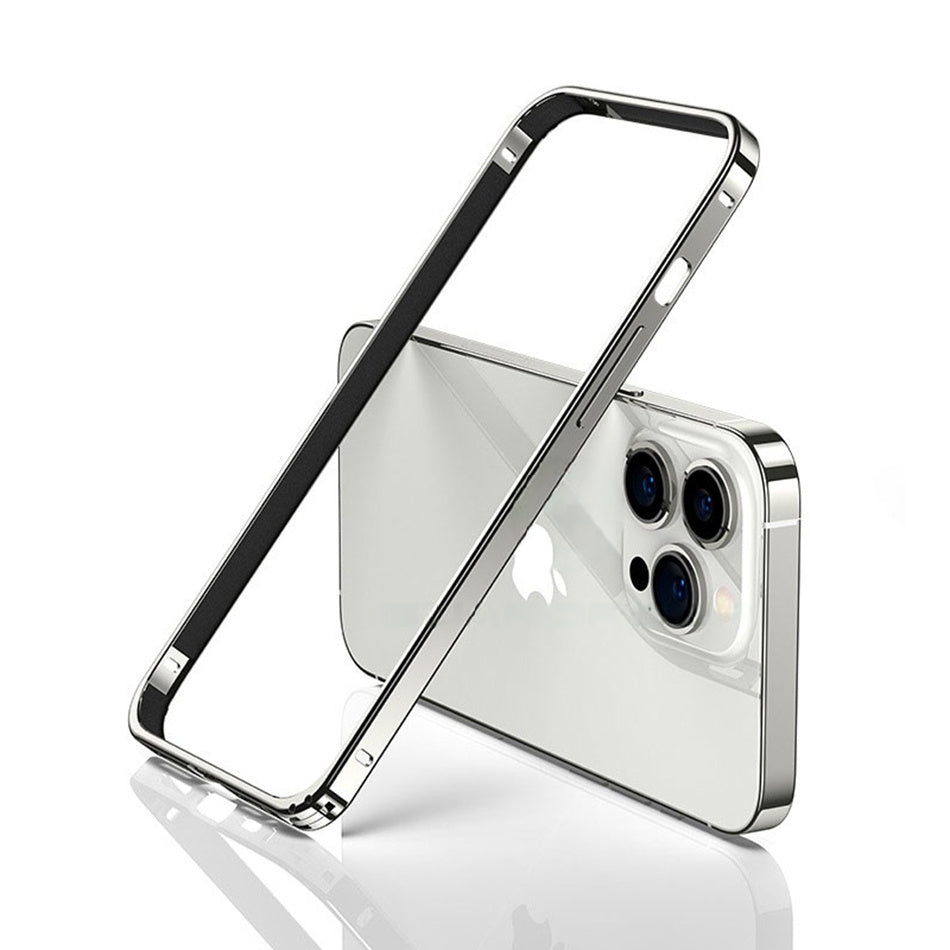 Luxury Ultra-Thin Metal Bumper iPhone Case - Light Aluminum Alloy Frame, Durable Back Protection, Sleek Desert Gold Finish 
