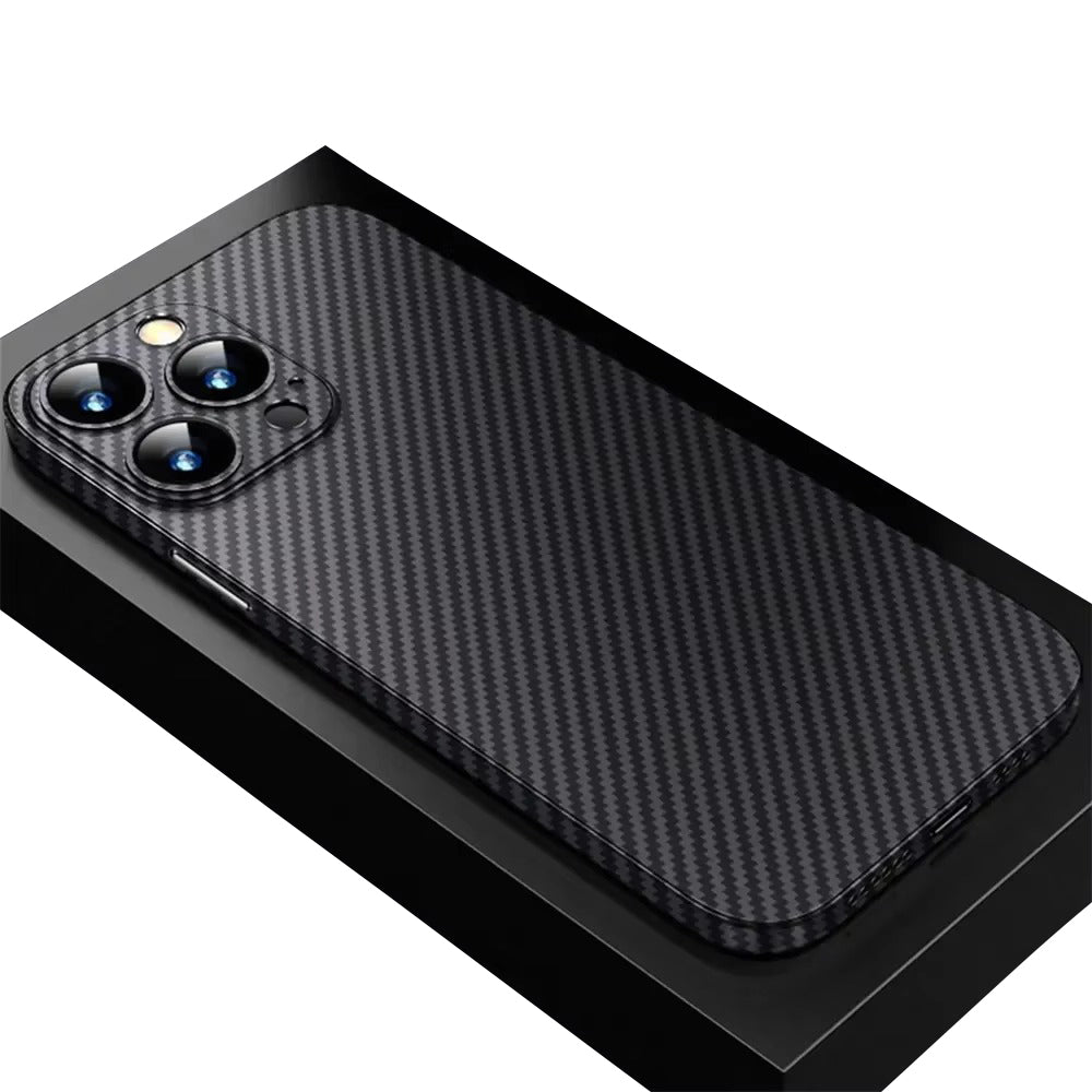 Luxury Apple iPhone Case, MagSafe Compatible, Camera Lens & Screen Protection, Ultra Thin, Shockproof, Magnetic Full All Around Cover – Ultra Thin 0.2mm Carbon Fiber Matte PP Back Cover for Lightweight Sleek Protection