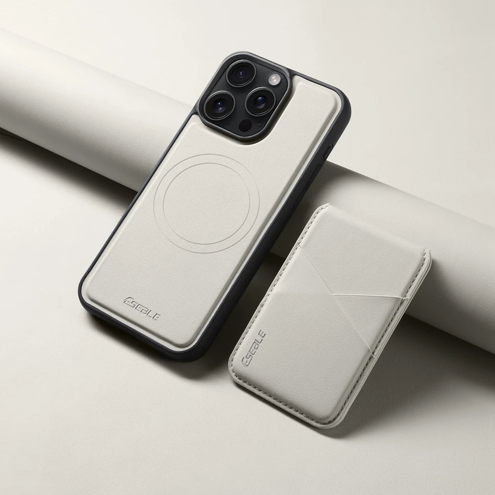 Luxury Magnetic Leather Wallet iPhone Case – 2-in-1 MagSafe Card Holder, Kickstand, Shockproof Protection, Premium Design, Wireless Charging Compatible for iPhone Models