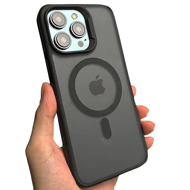 Premium Apple iPhone Case, MagSafe Compatible, Camera Lens & Screen Protection, Ultra Thin, Shockproof, Magnetic Full All Around Cover – Bicolor Matte Frosted Magnetic Case with Translucent Hard Bumper Design