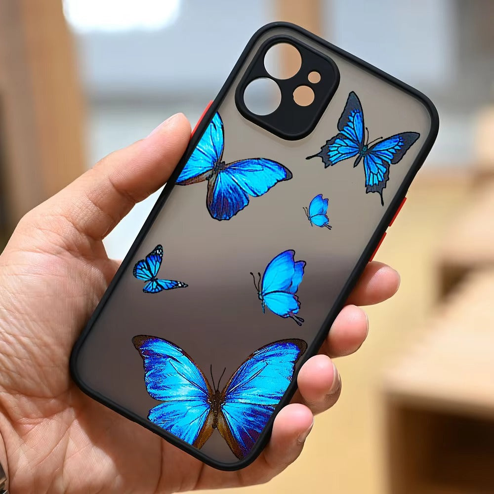 Luxury Apple iPhone Case, MagSafe Compatible, Camera Lens and Screen Protection, Ultra Thin, Shockproof, Magnetic, Full All Around Protection, Clear Butterfly Soft Cover