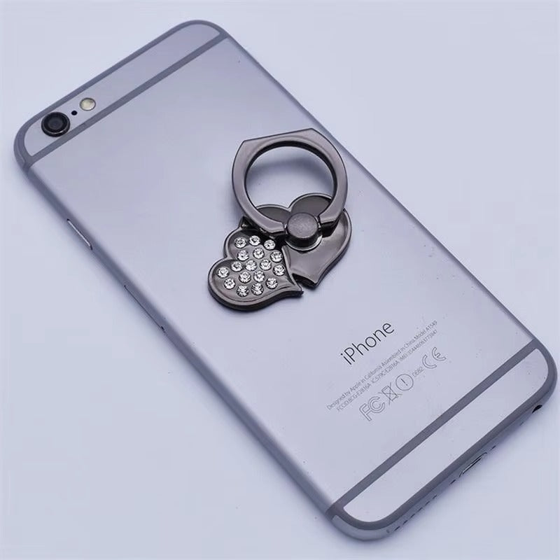 Luxury, Diamond Shiny Gems, Metal Phone Ring Holder – Rotatable, 360° Grip Stand Mount for Apple iPhone
