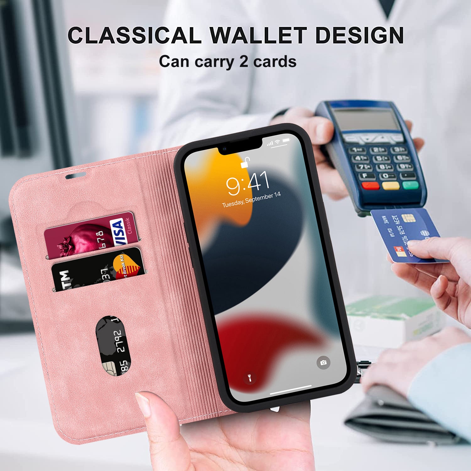 Luxury Magnetic Leather Wallet iPhone Case – MagSafe Wireless Charging, Card Slot, Stand Feature, Premium Protection, Stylish & Durable Cover