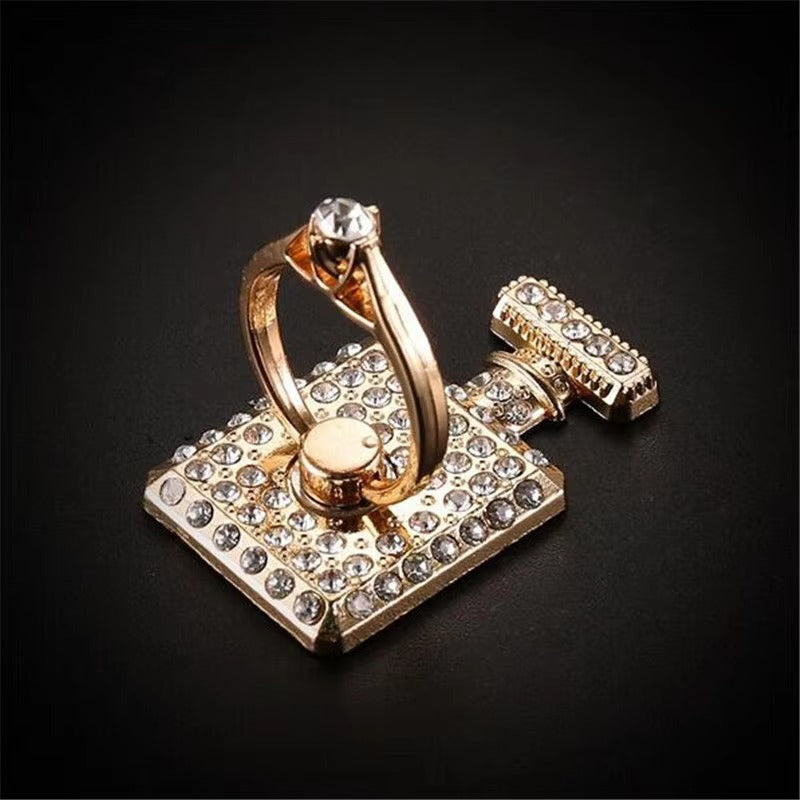 Luxury, Diamond Shiny Gems, Metal Phone Ring Holder – Rotatable, 360° Grip Stand Mount for Apple iPhone