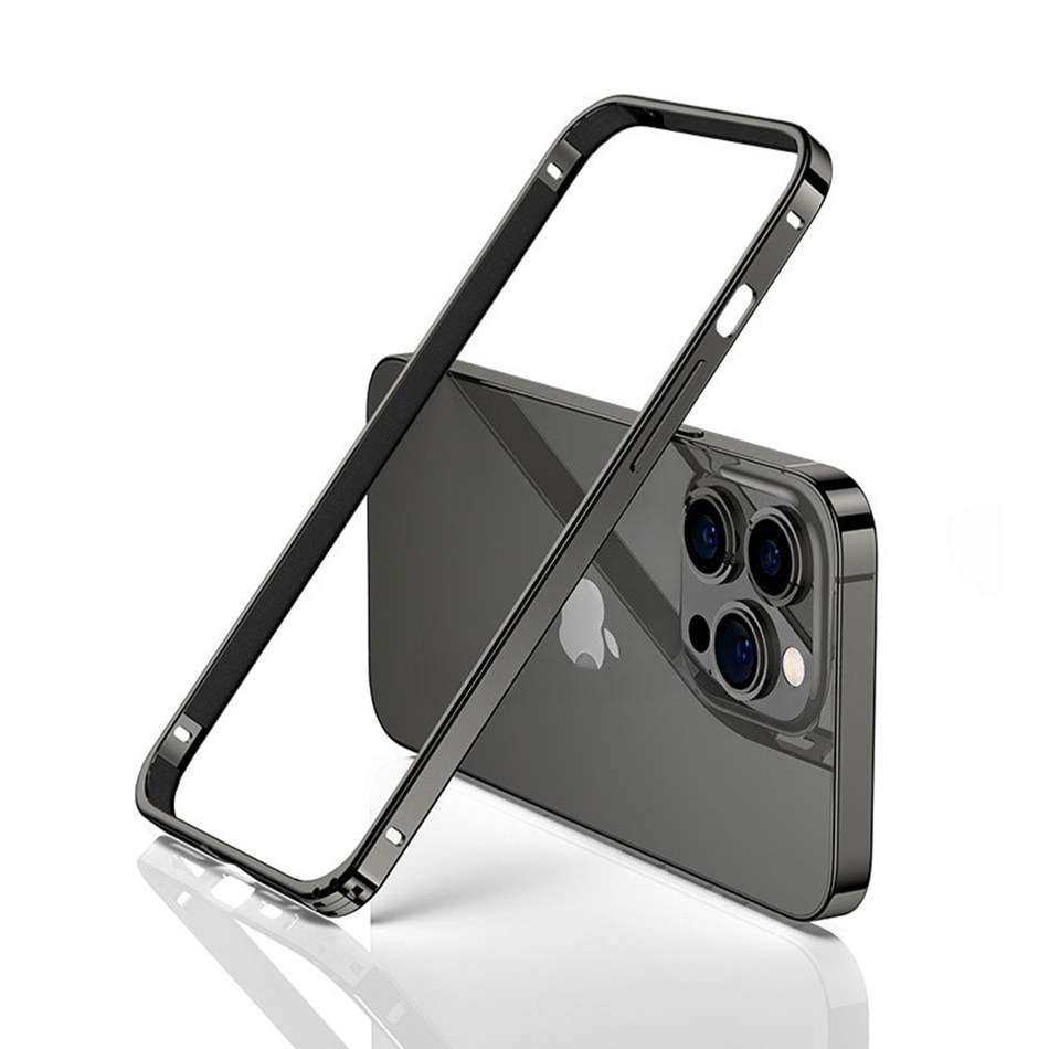 Luxury Ultra-Thin Metal Bumper iPhone Case - Light Aluminum Alloy Frame, Durable Back Protection, Sleek Desert Gold Finish 