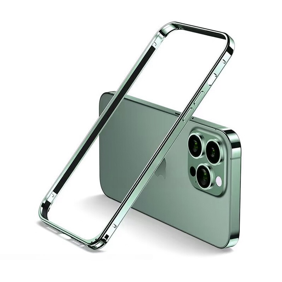 Luxury Ultra-Thin Metal Bumper iPhone Case - Light Aluminum Alloy Frame, Durable Back Protection, Sleek Desert Gold Finish 