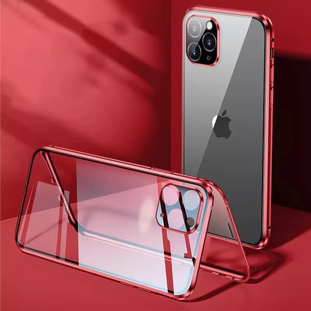 Premium Apple iPhone Case MagSafe Compatible, Camera Lens & Screen  Protection Cover with Double Glass Snap Lock