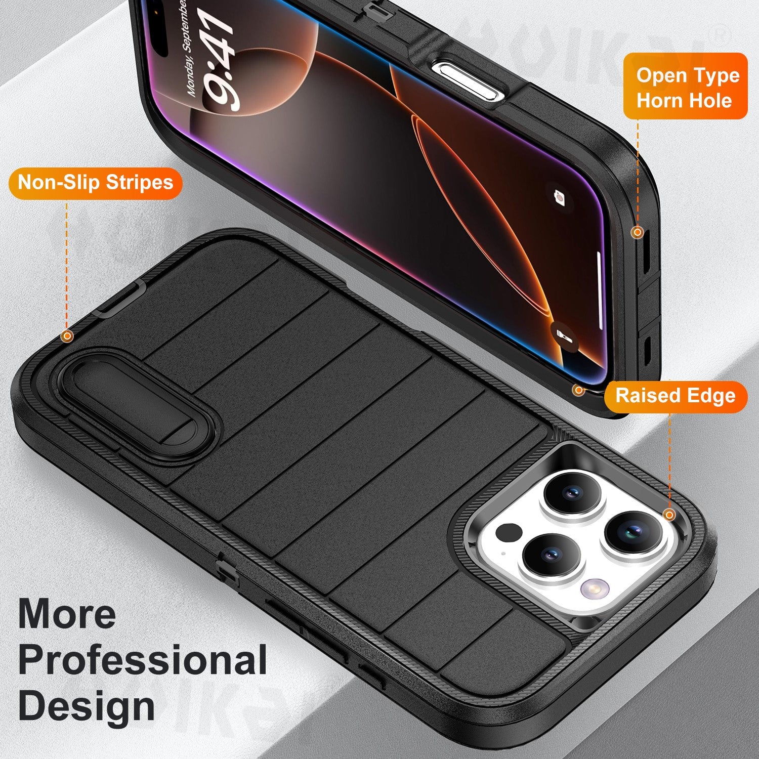 Heavy-Duty Shock Absorption iPhone Case – Full-Body Protective Silicone Rubber Cover for iPhone Models