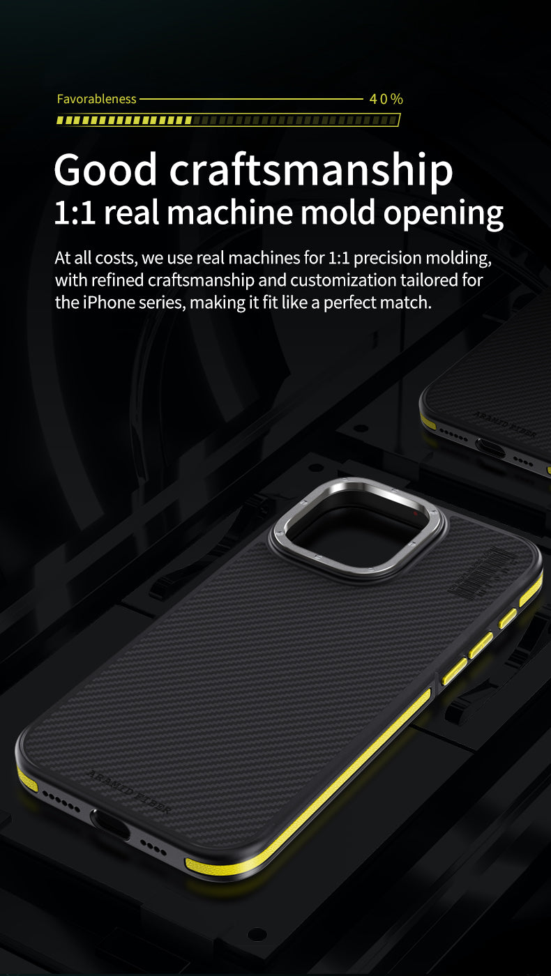 Premium 100% Aramid Fiber Kevlar iPhone Case – 600D Lightweight  Compatible Ultra-Thin Protective Cover for iPhone Models