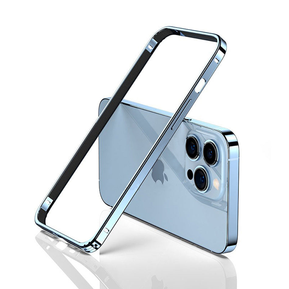 Luxury Ultra-Thin Metal Bumper iPhone Case - Light Aluminum Alloy Frame, Durable Back Protection, Sleek Desert Gold Finish 