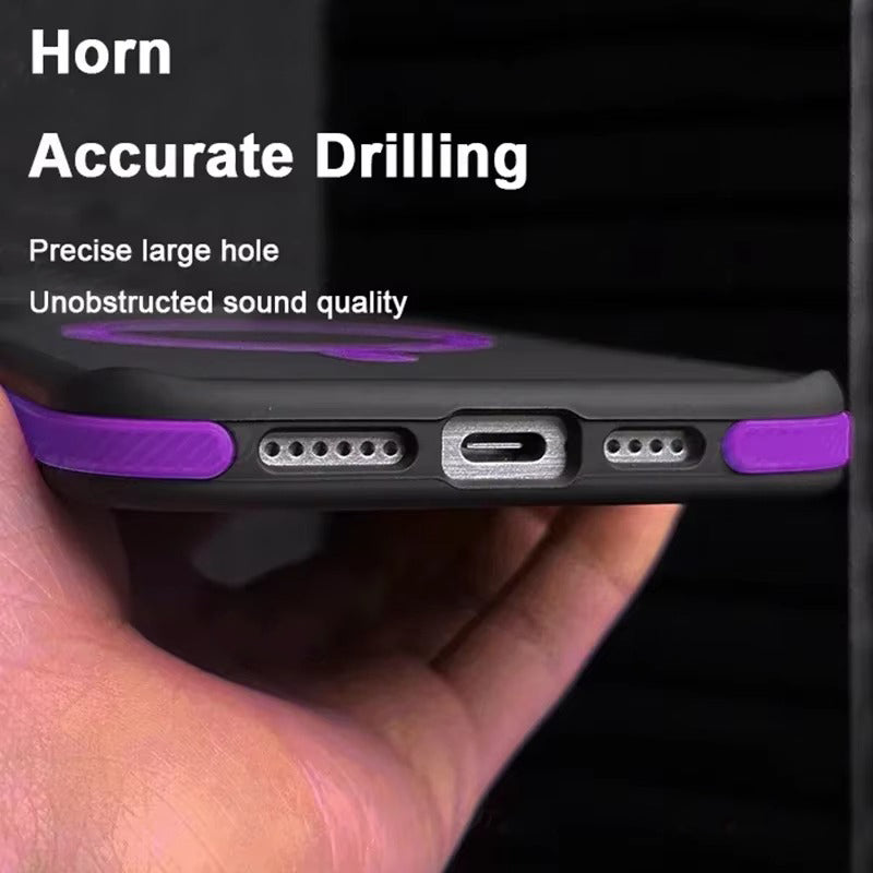 Premium Apple iPhone Case, MagSafe Compatible, Camera Lens & Screen Protection, Ultra Thin, Shockproof, Magnetic Full All Around Cover – Bicolor Matte Frosted Magnetic Case with Translucent Hard Bumper Design