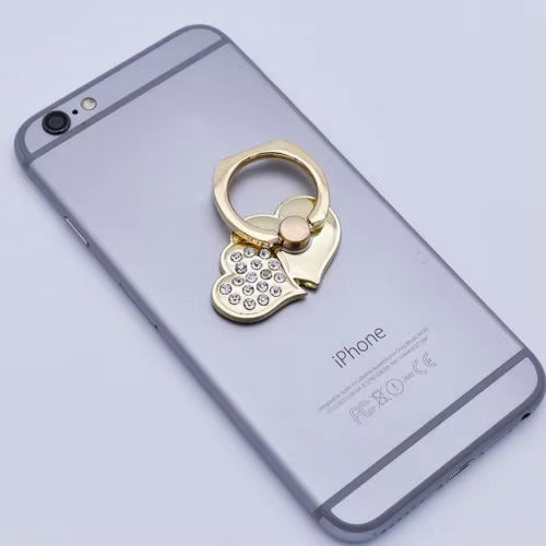 Luxury, Diamond Shiny Gems, Metal Phone Ring Holder – Rotatable, 360° Grip Stand Mount for Apple iPhone