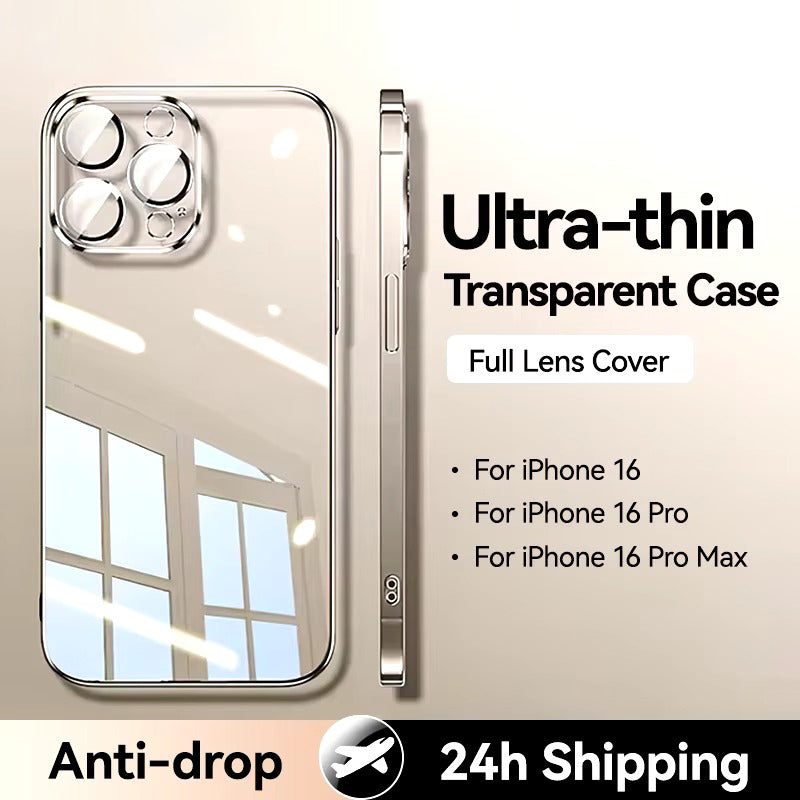 High Quality Apple iPhone Case, MagSafe Compatible, Camera Lens & Screen Protection, Ultra Thin, Shockproof, Magnetic Full All Around Cover – Transparent Soft TPU Case with Anti-Drop Protection & Camera Lens Guard