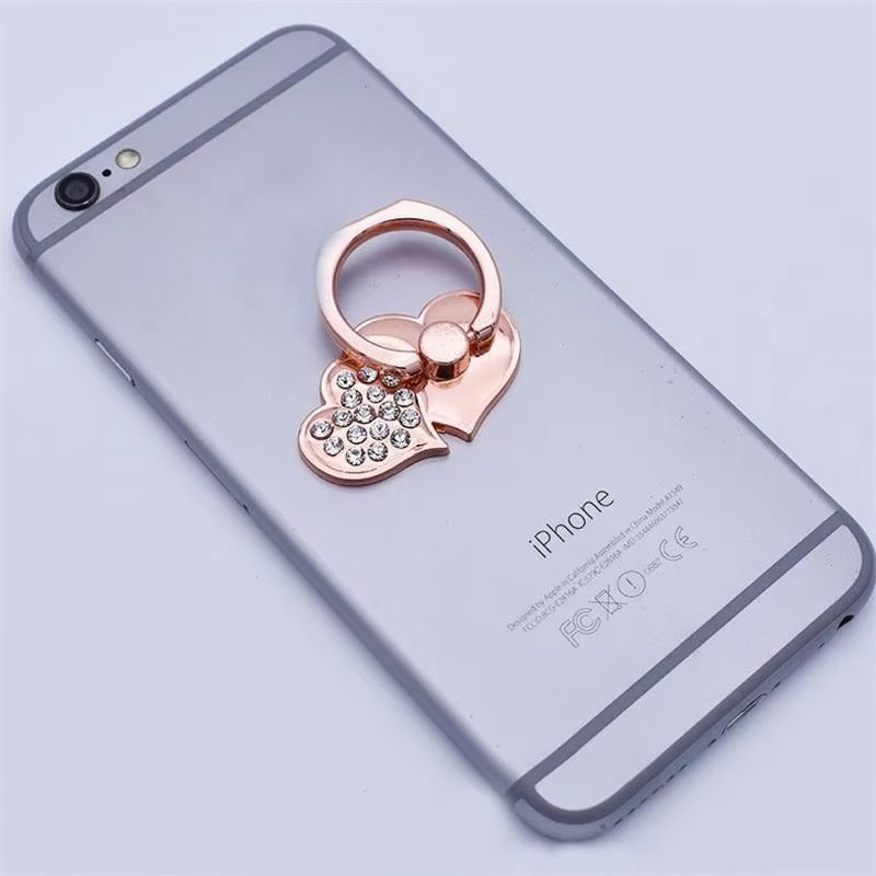 Luxury, Diamond Shiny Gems, Metal Phone Ring Holder – Rotatable, 360° Grip Stand Mount for Apple iPhone