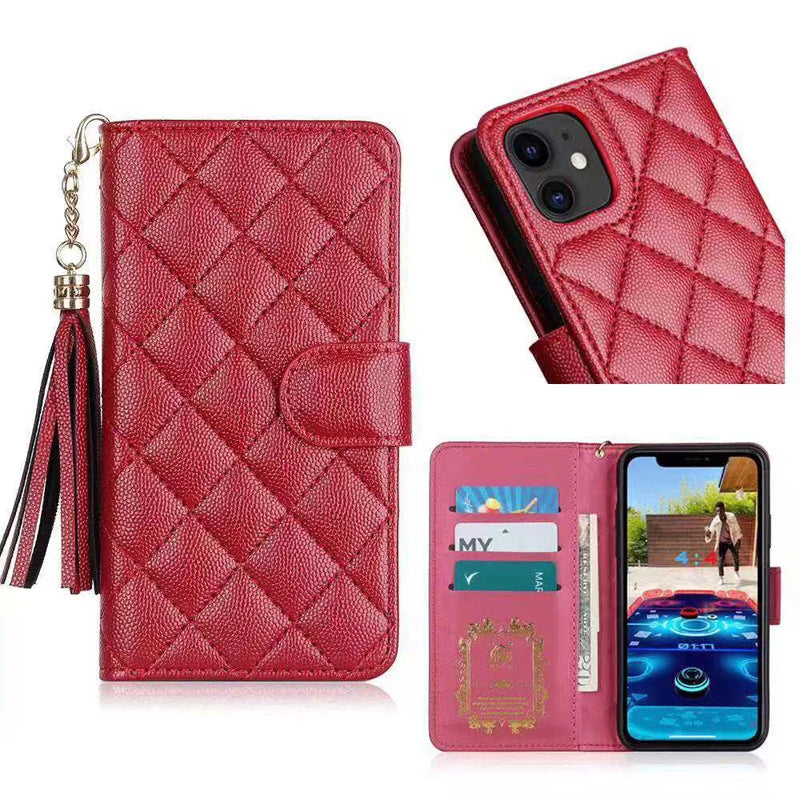 Luxury Wallet Flip Leather iPhone Case – Card Slot, Magnetic Closure,  Shockproof Protection, and Premium Design for iPhone
