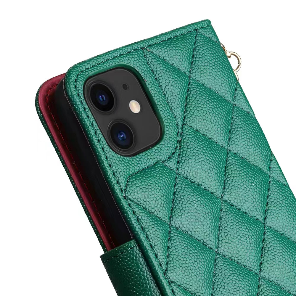 Luxury Wallet Flip Leather iPhone Case – Card Slot, Magnetic Closure,  Shockproof Protection, and Premium Design for iPhone