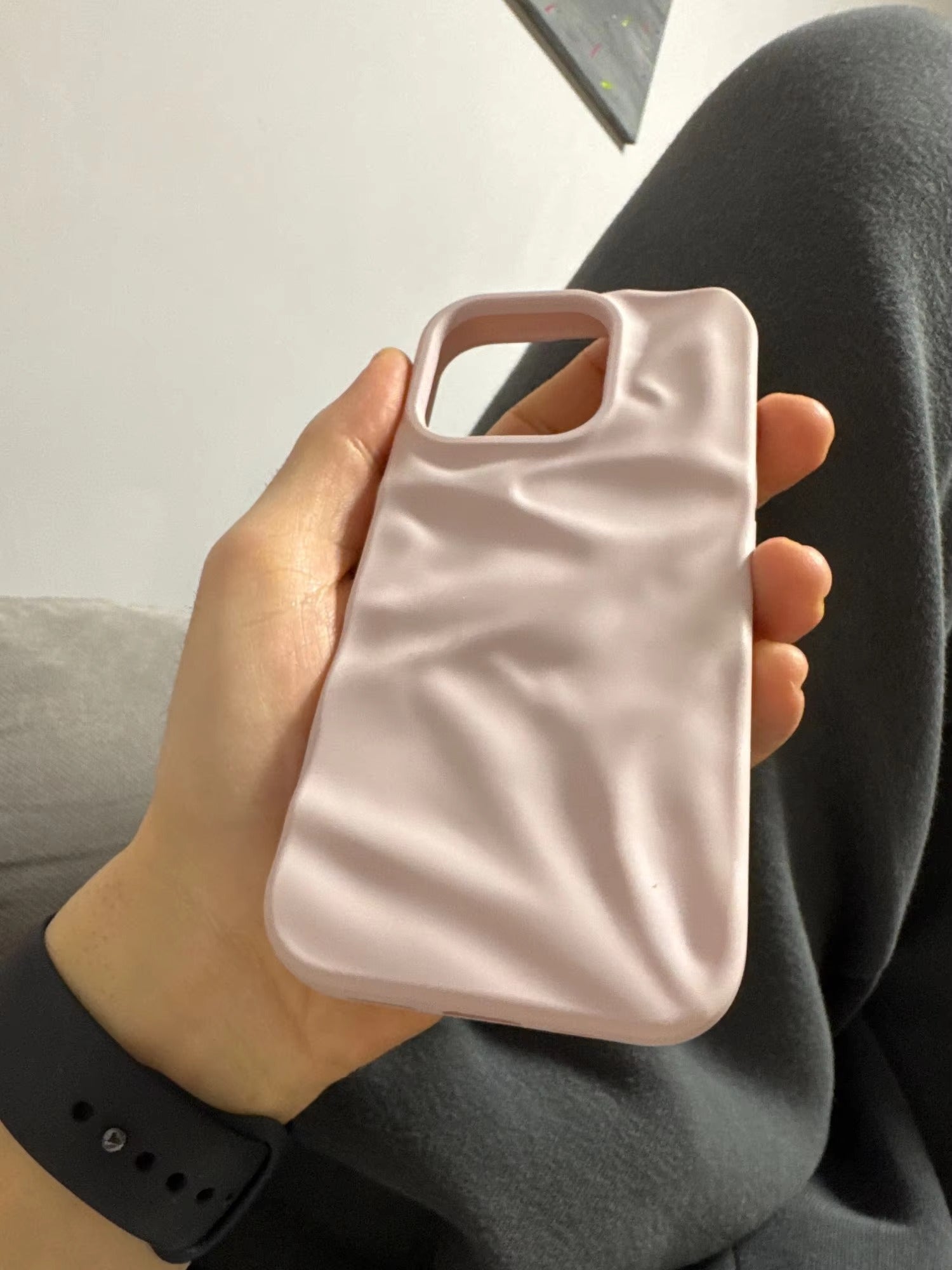 Premium Apple iPhone Case, MagSafe Compatible, Camera Lens & Screen Protection, Ultra Thin, Shockproof, Magnetic Full All Around Cover – Matte Wrinkle Silicone Case with Soft Back & Wrist Strap