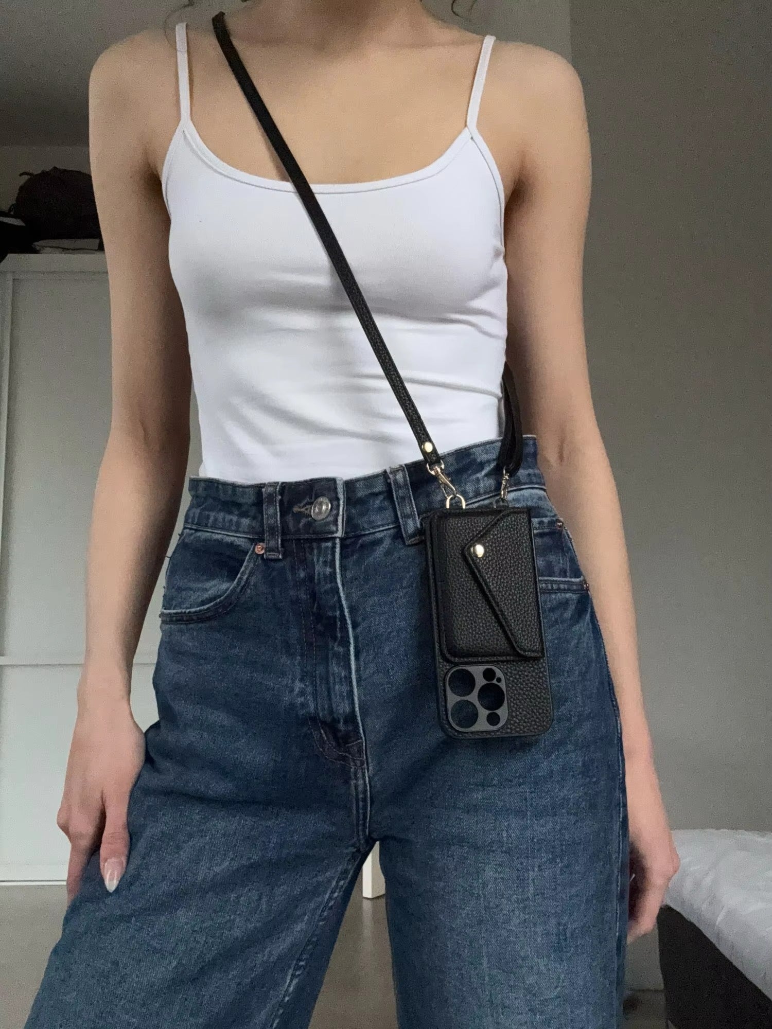 Premium Apple iPhone Case, MagSafe Compatible, Camera Lens & Screen Protection, Ultra Thin, Shockproof, Magnetic Full All Around Cover – Leather Crossbody Wallet with Card Holder Strap