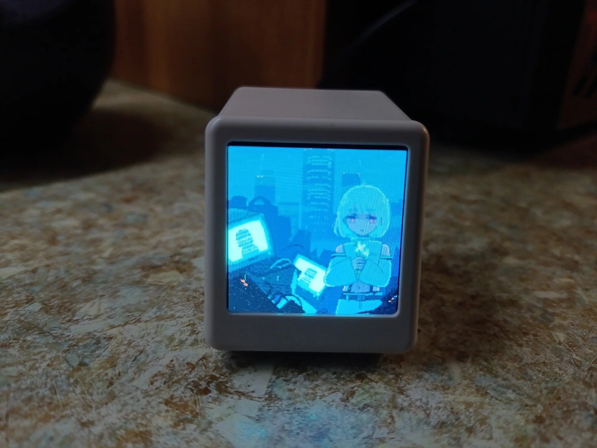 Premium Creative Smart WiFi Desktop Clock for iPhone –Mini Weather Display with Cute Animations, Electronic Photo Frame