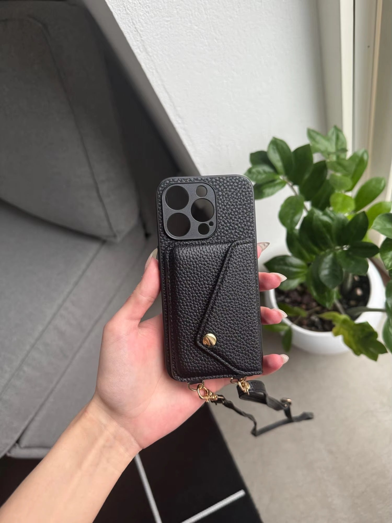 Premium Apple iPhone Case, MagSafe Compatible, Camera Lens & Screen Protection, Ultra Thin, Shockproof, Magnetic Full All Around Cover – Leather Crossbody Wallet with Card Holder Strap