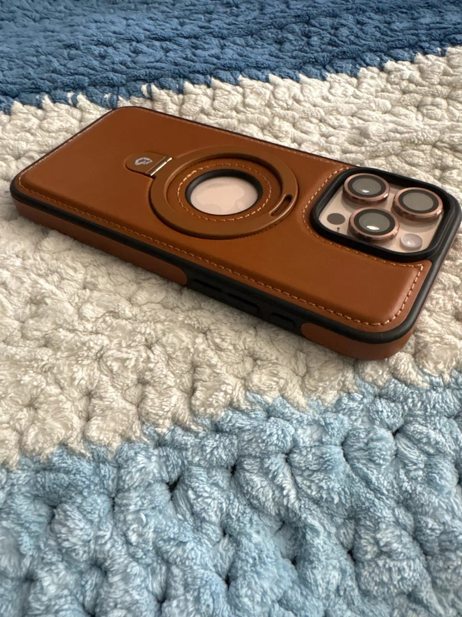 Premium Apple iPhone Case MagSafe Compatible, Camera Lens & Screen Protection, Ultra Thin Shockproof Magnetic Full All Around Protection Cover with PU Leather Stand Ring