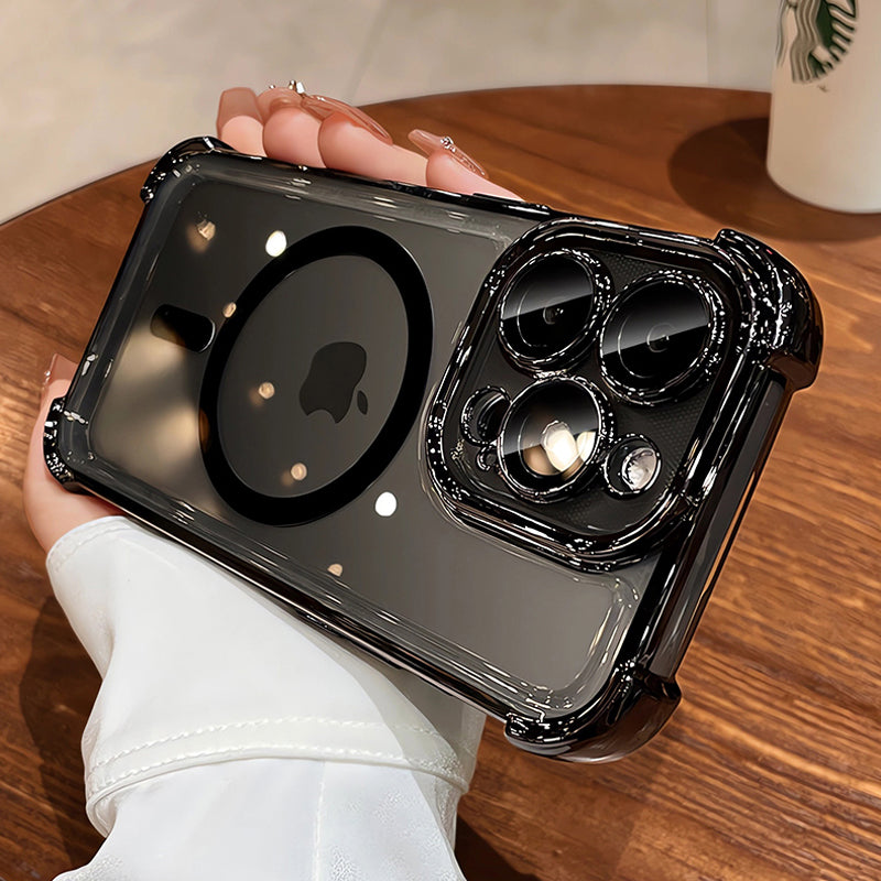 Plating Shockproof MagSafe iPhone Case - Airbag Protection, Magnetic Wireless Charging, Anti-Shock Durable Case for iPhone