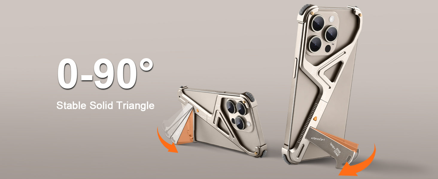 Luxury Geometric Metal iPhone Case – Aluminum Alloy Shockproof Cover with  Stand for iPhone Models Stylish and Durable Design