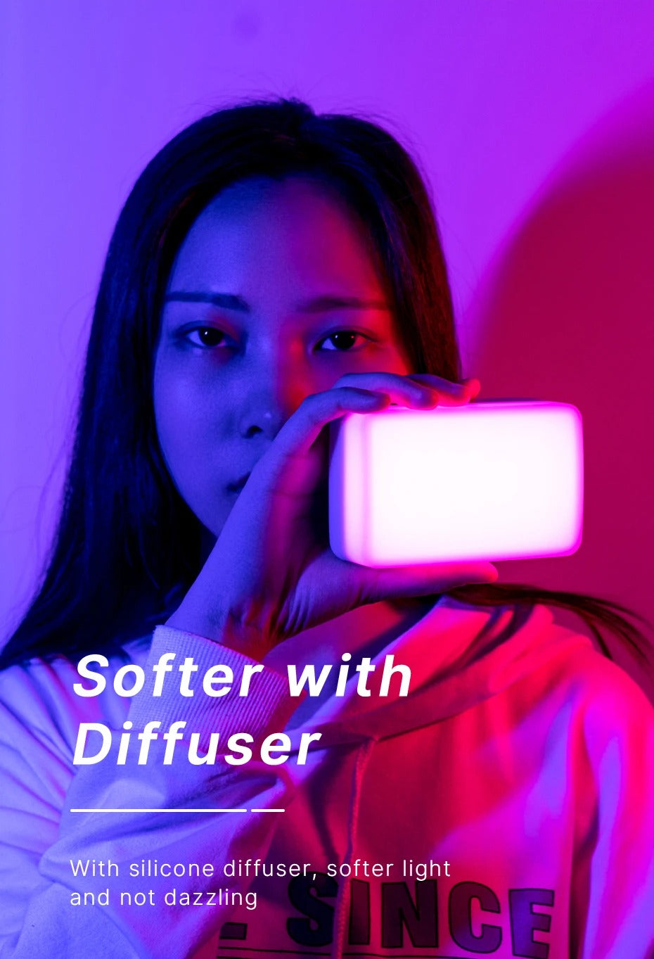 High Quality RGB LED Video Light Panel for Camera & Phone – 2500-9000K Bi-Color, CRI 95+, Diffuser, 3100mAh Battery, 360° Mount, 120 Lamp Beads