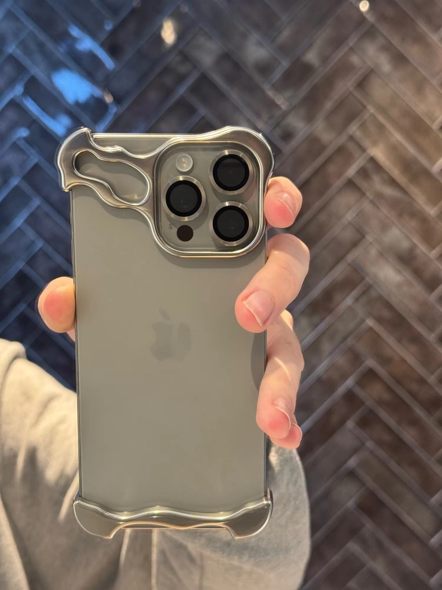 Luxury Apple iPhone Case, MagSafe Compatible, Camera Lens & Screen Protection, Ultra Thin, Shockproof, Magnetic Full All Around Cover – Irregular Aluminum Alloy Bumper Case with Metal Frame & Lens Film Protection