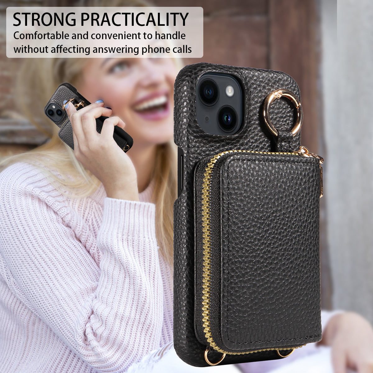 Premium High-Quality Magnetic Wallet iPhone Case – Detachable Design, Lashing Functionality, Stylish & Durable Protection 