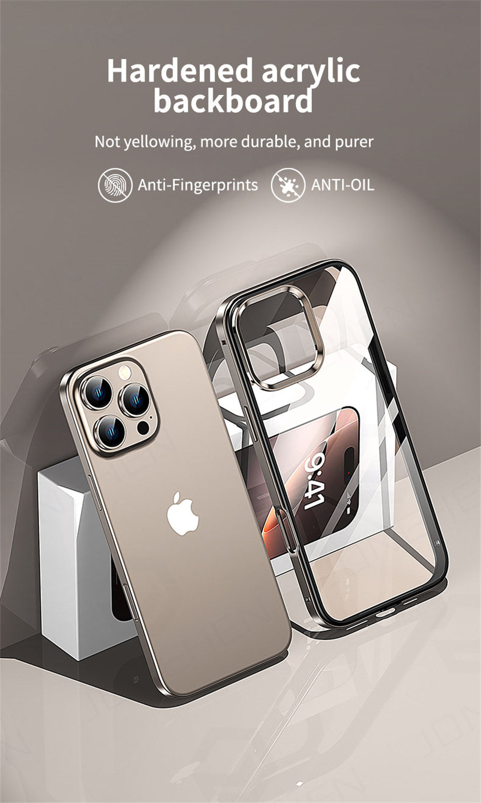 Luxury 2-in-1 Clear Acrylic iPhone Case - Ultra-Thin Aluminum Metal Lens Frame, Alloy Bumper, Design | Case for iPhone