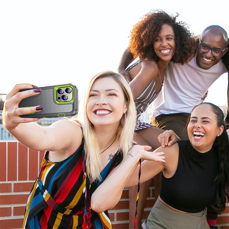 Hybrid Military-Grade Defender iPhone Case – Kickstand Full-Body Protection Cover for iPhone Models, Rugged and Shockproof 