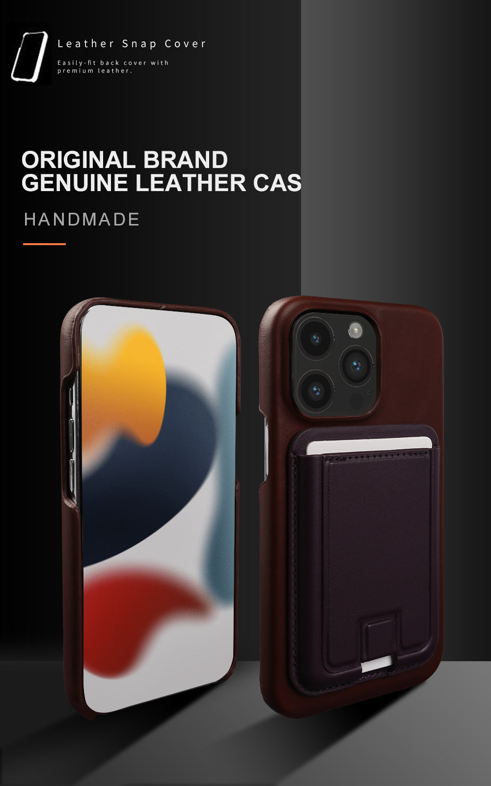 Luxury MagSafe Wallet iPhone Case– Genuine Leather, Magnetic Wireless Charging, Card Holder, Shockproof Protection, Premium Design for iPhone Models