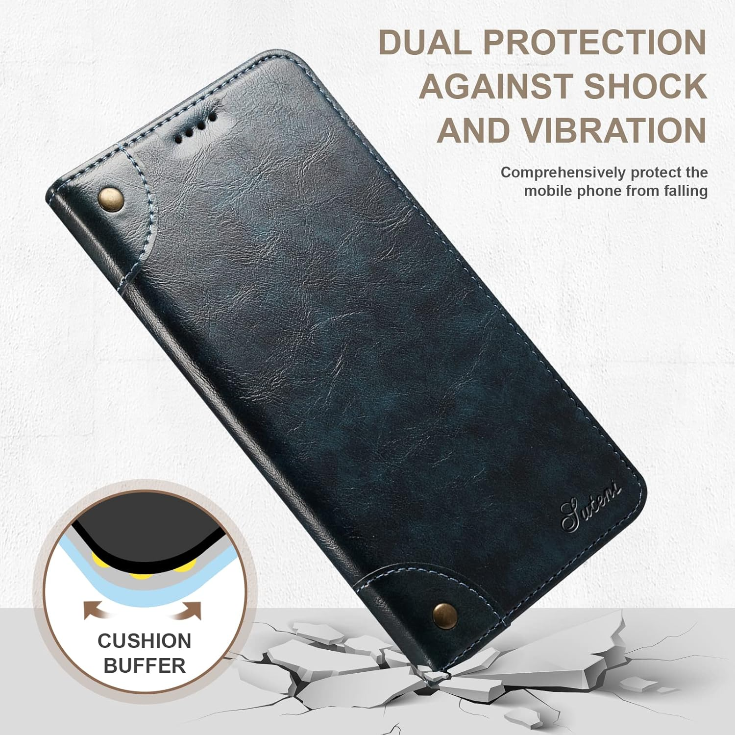 Retro Leather Wallet iPhone Case – Magnetic Closure, Card Slots, Shockproof Protection Durable PU Leather Cover for iPhone