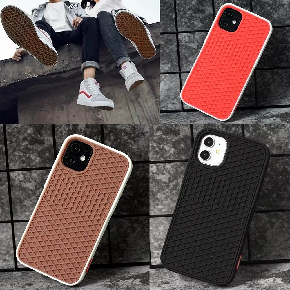 Premium Apple iPhone Case, MagSafe Compatible, Camera Lens & Screen Protection, Ultra Thin, Shockproof, Magnetic Full All Around Cover – Waffle Sport Shoe Sole Texture Silicone Case with Grippy Back Design