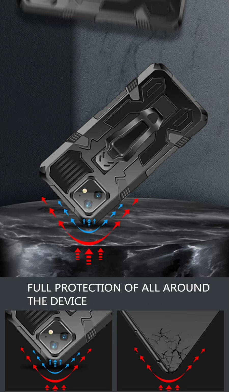 Robust Apple iPhone Case, MagSafe Compatible, Camera Lens & Screen Protection, Ultra Thin, Shockproof, Magnetic Full All Around Cover – Heavy Duty Belt Clip Case with Kickstand & Hard Rubber Back