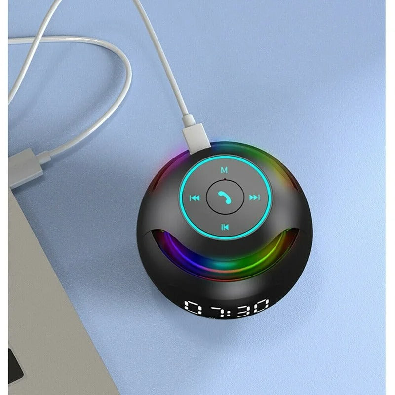 High Quality Bluetooth Alarm Clock Speaker with Colorful LED Light – Mini Portable Wireless Speaker, Dual Alarms, TF Card, FM Radio, 18H Playtime, USB Rechargeable