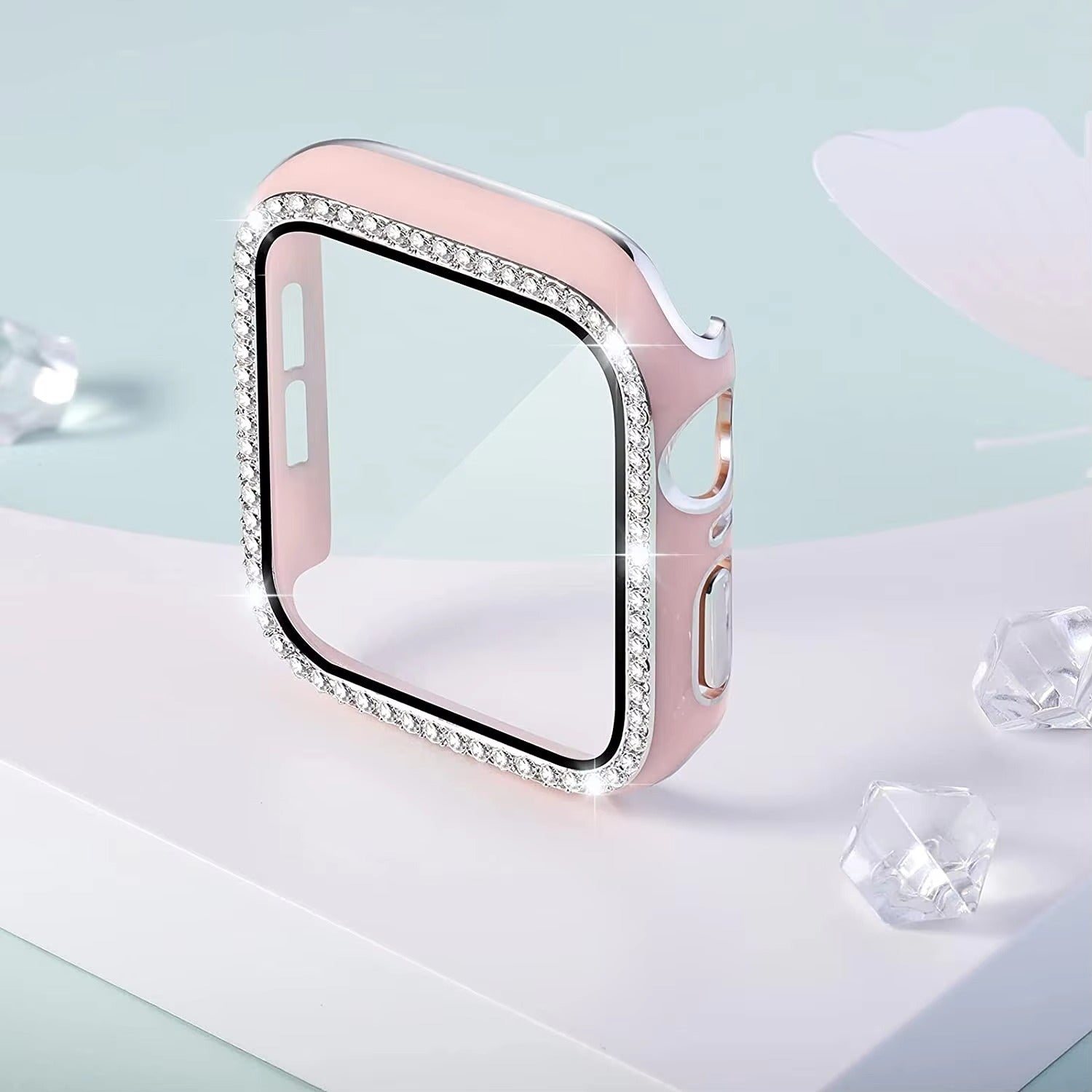 Luxury, Bling Diamond Case with Glass Screen Protector for Apple Watch –   for 38mm, 40mm, 41mm, 42mm, 44mm, 45mm