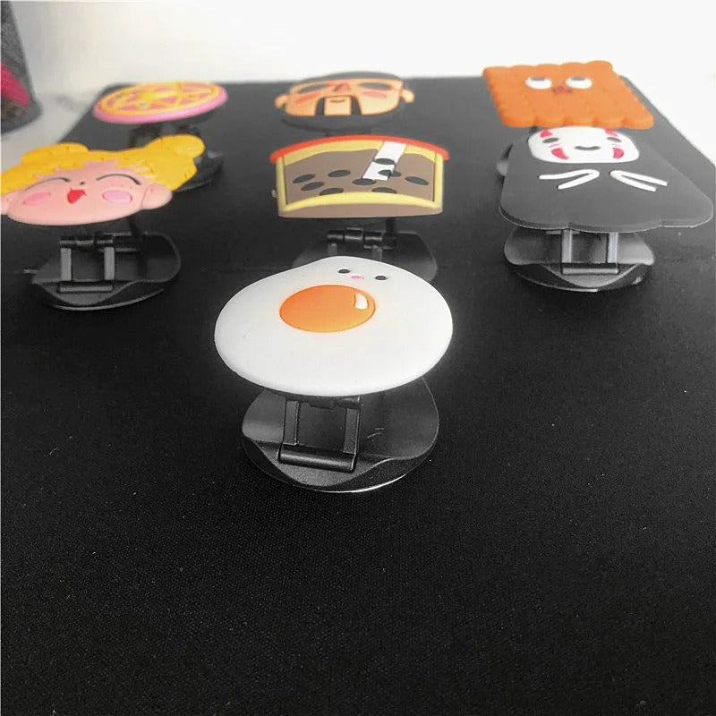 Cute Cartoon Mouse Phone Ring Holder – Rotatable Silicone Finger Grip Stand for Smartphones, Foldable Socket Kickstand, Universal Lazy Bracket Mount