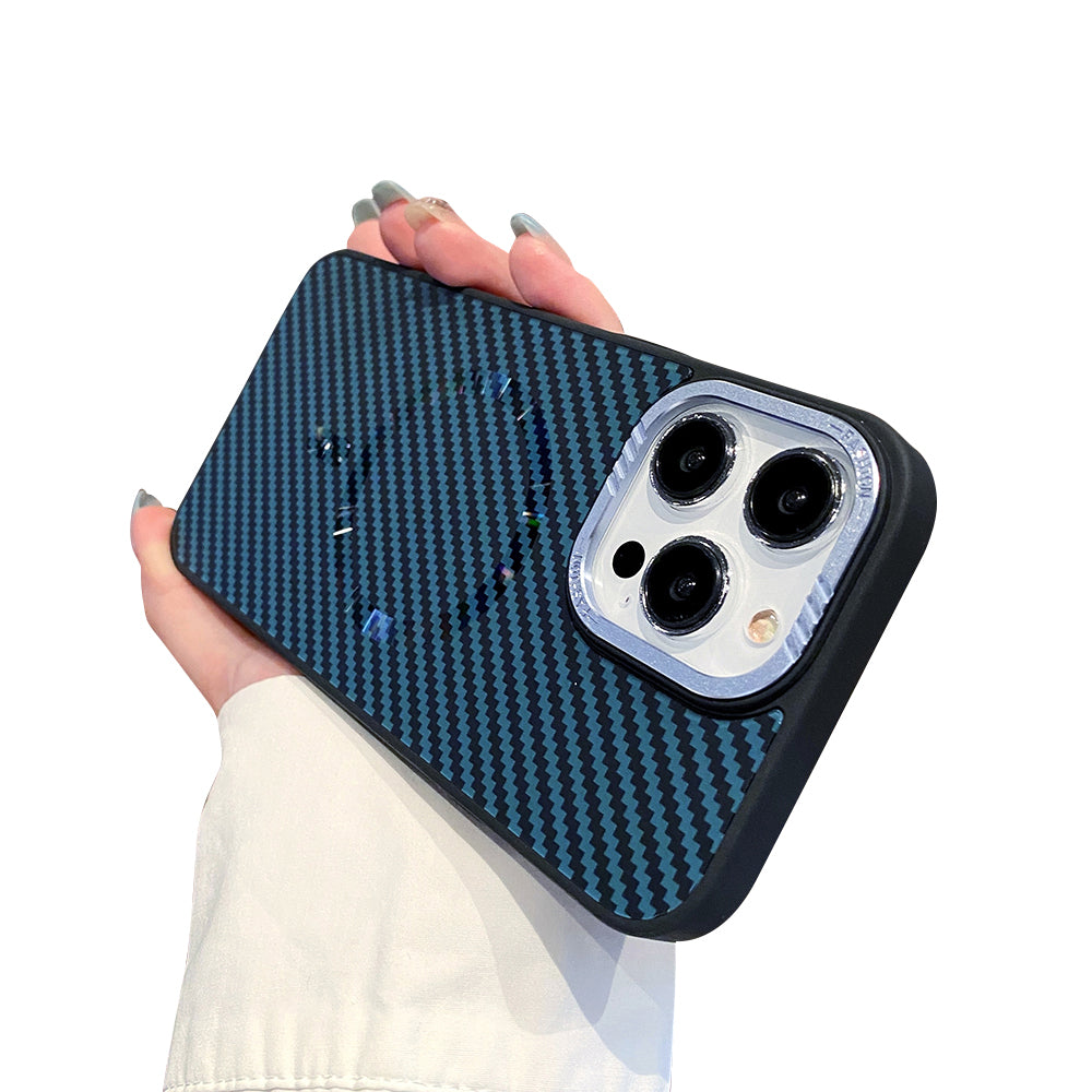 Luxury Magnetic Carbon Fiber iPhone Case – Shockproof MagSafe Wireless Charging Cover with Sleek Texture for iPhone Models