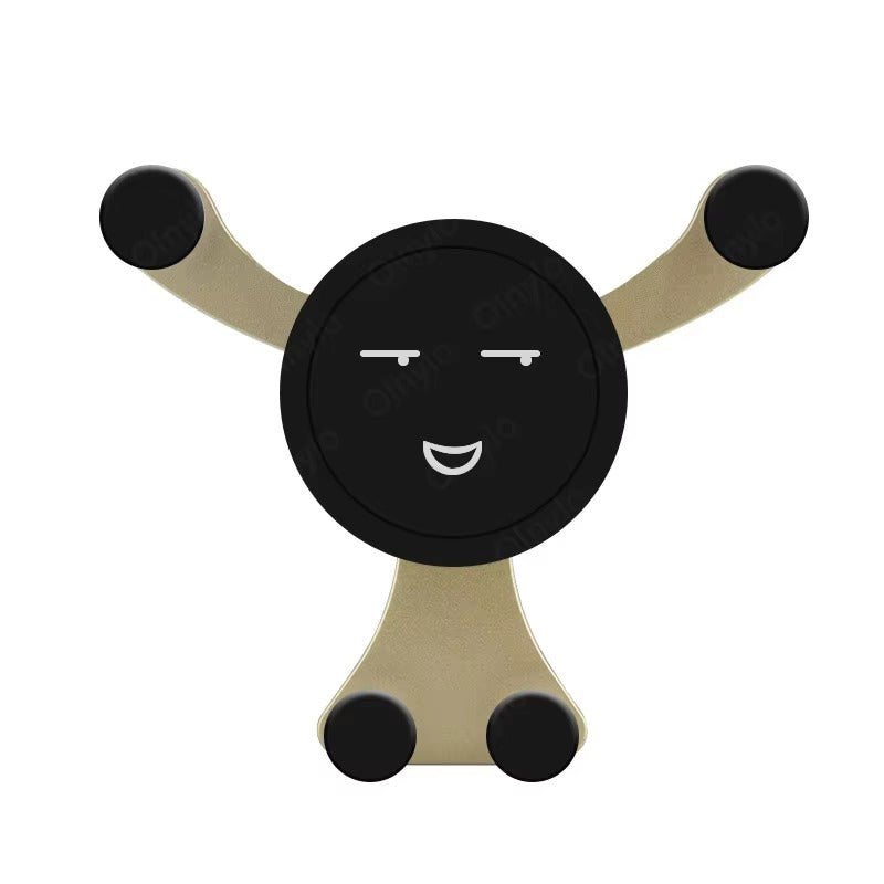 Premium Gravity Car Phone Holder for iPhone – Vent Clip Mount, Auto Lock, Smiley Face Design, Compatible with Apple Devices